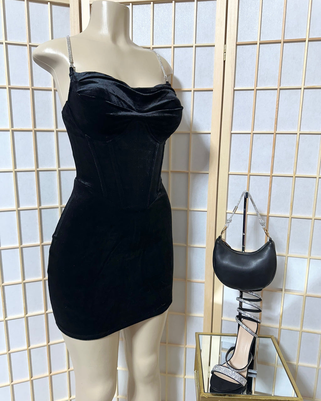 The “Velvet & Shimmer” Corset Dress