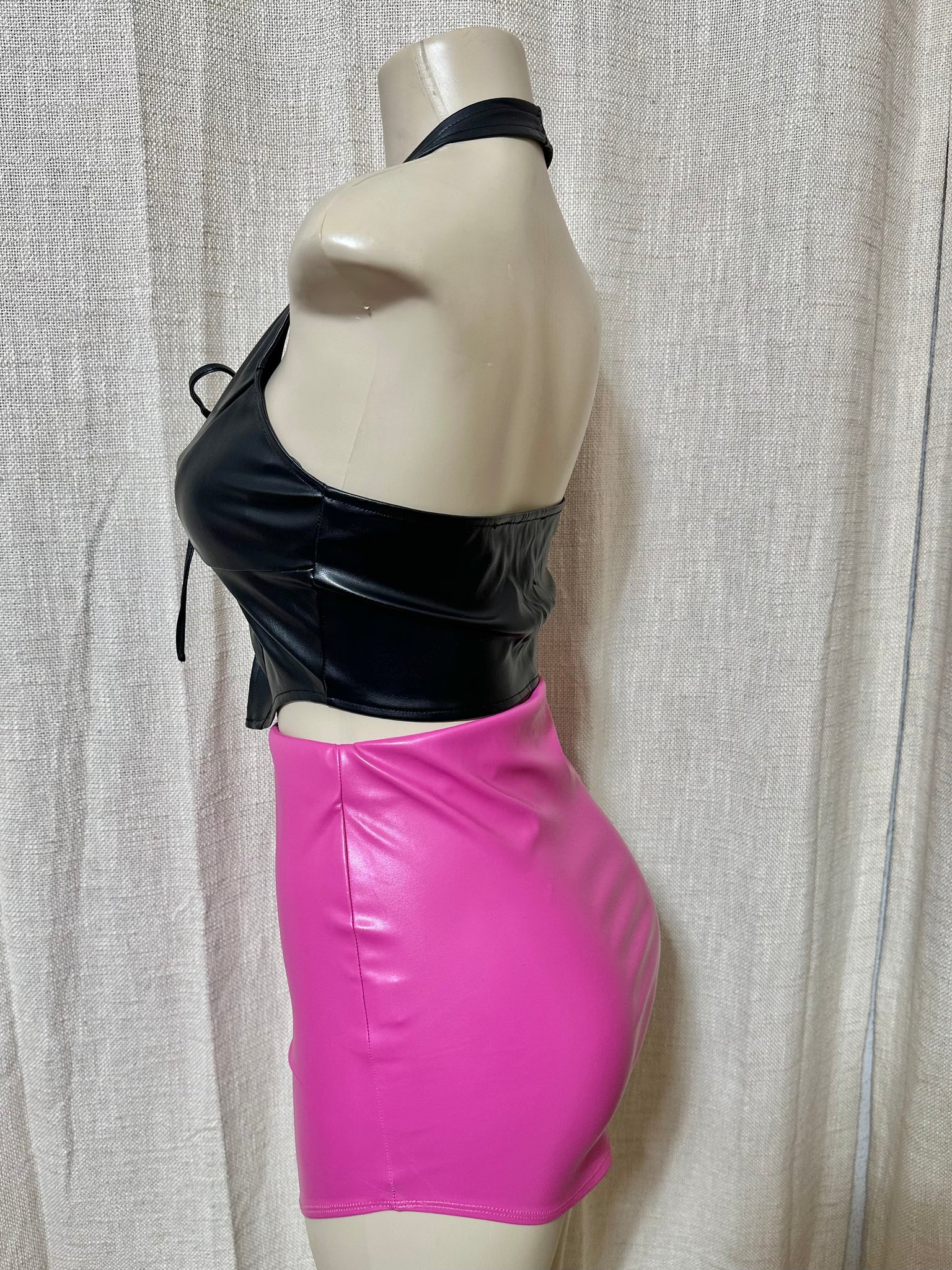 The “Pretty In Pink” Faux Leather Mini