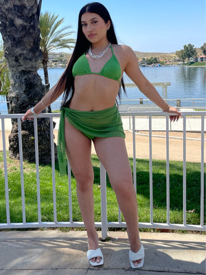 The “Summer Days” 3 Piece Swimsuit In Green