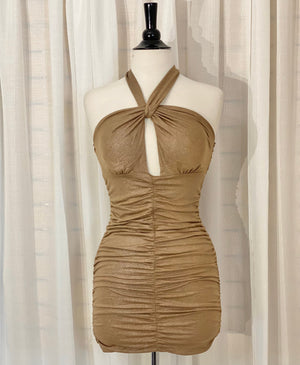 “ Champagne Toast” Ruched Dress