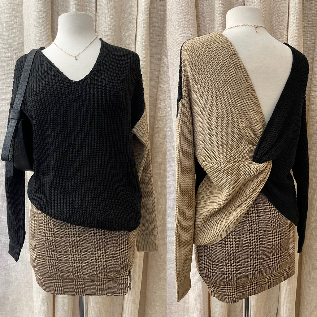 The “Maribel” Knit Color Blocking Sweater