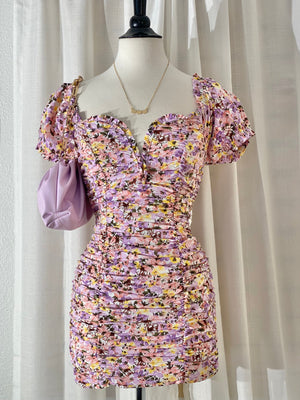 The “Spring Blossom” Floral Ruched Dress