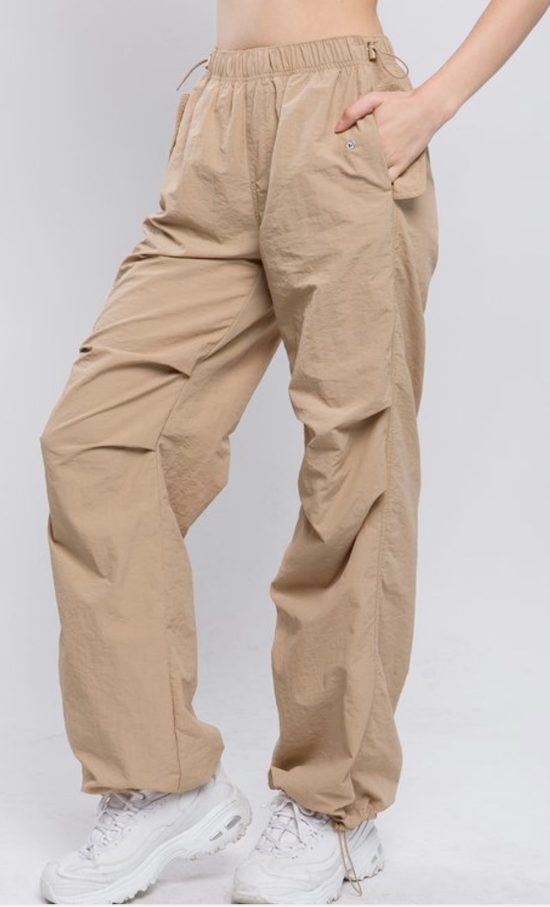 The “Fly Girl” Parachute Joggers In Nude