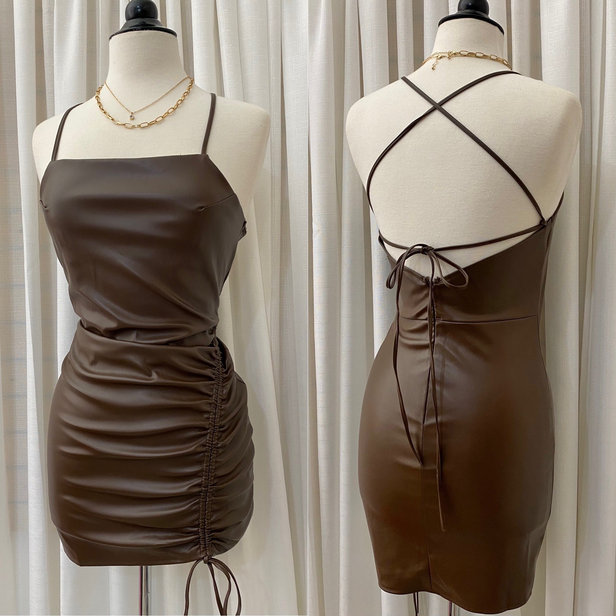 The “Fall Baddie” Faux Leather Dress