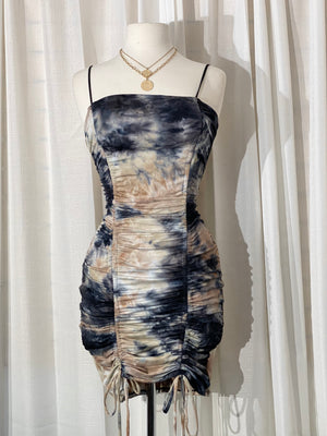 The “Trendsetter” Tie Dye Ruched Dress