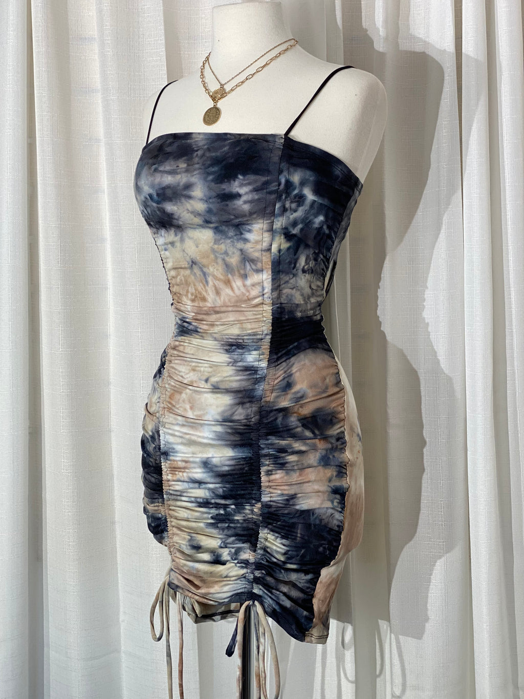 The “Trendsetter” Tie Dye Ruched Dress