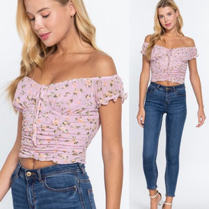The “Jessica” Lilac Ruched Corset Style Top