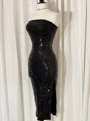The “New Year New Me” Sequins Dress In Black