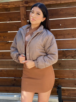 The “Brooklyn” Puffer Jacket In Nude