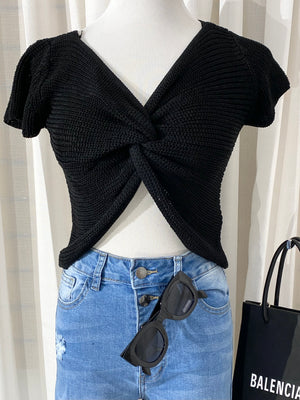 The “Willow” Crochet Top In Black