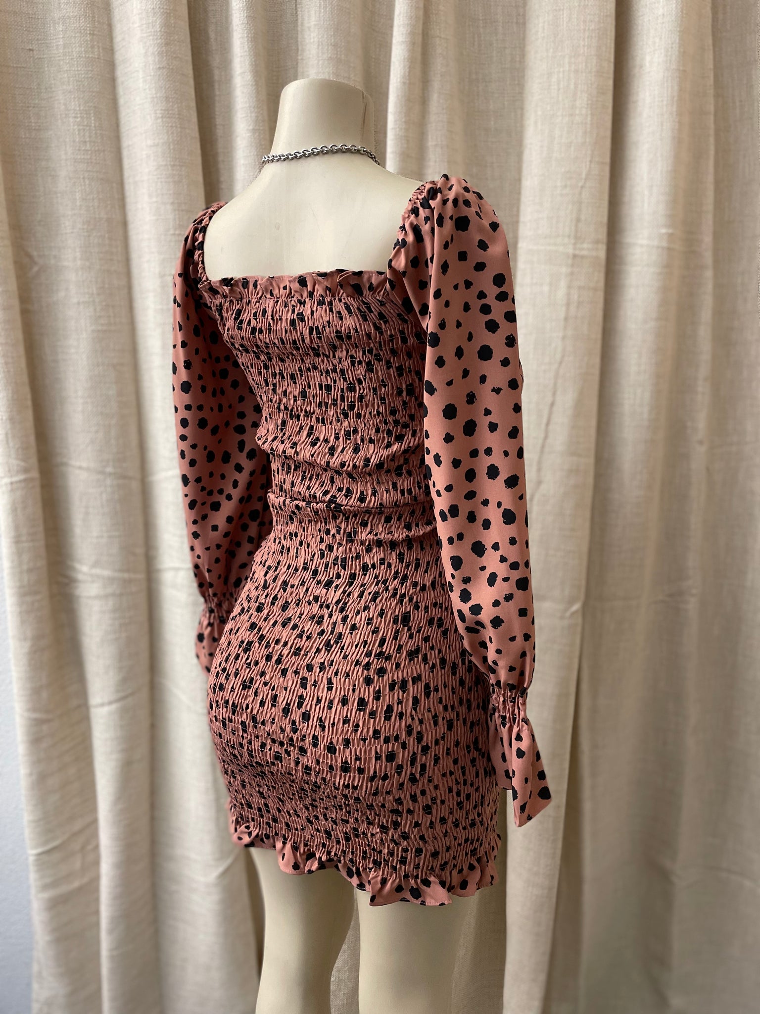 The “Betty” Cheetah Spotted Ruched Dress