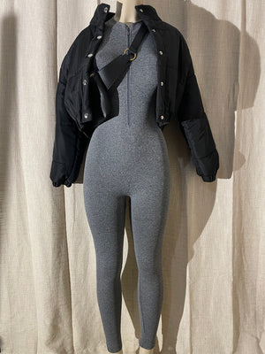 The “Perfect Fit” Jumpsuit In Charcoal Grey