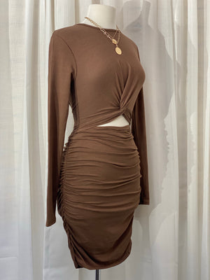 The “Elena” Ruched Midi Dress