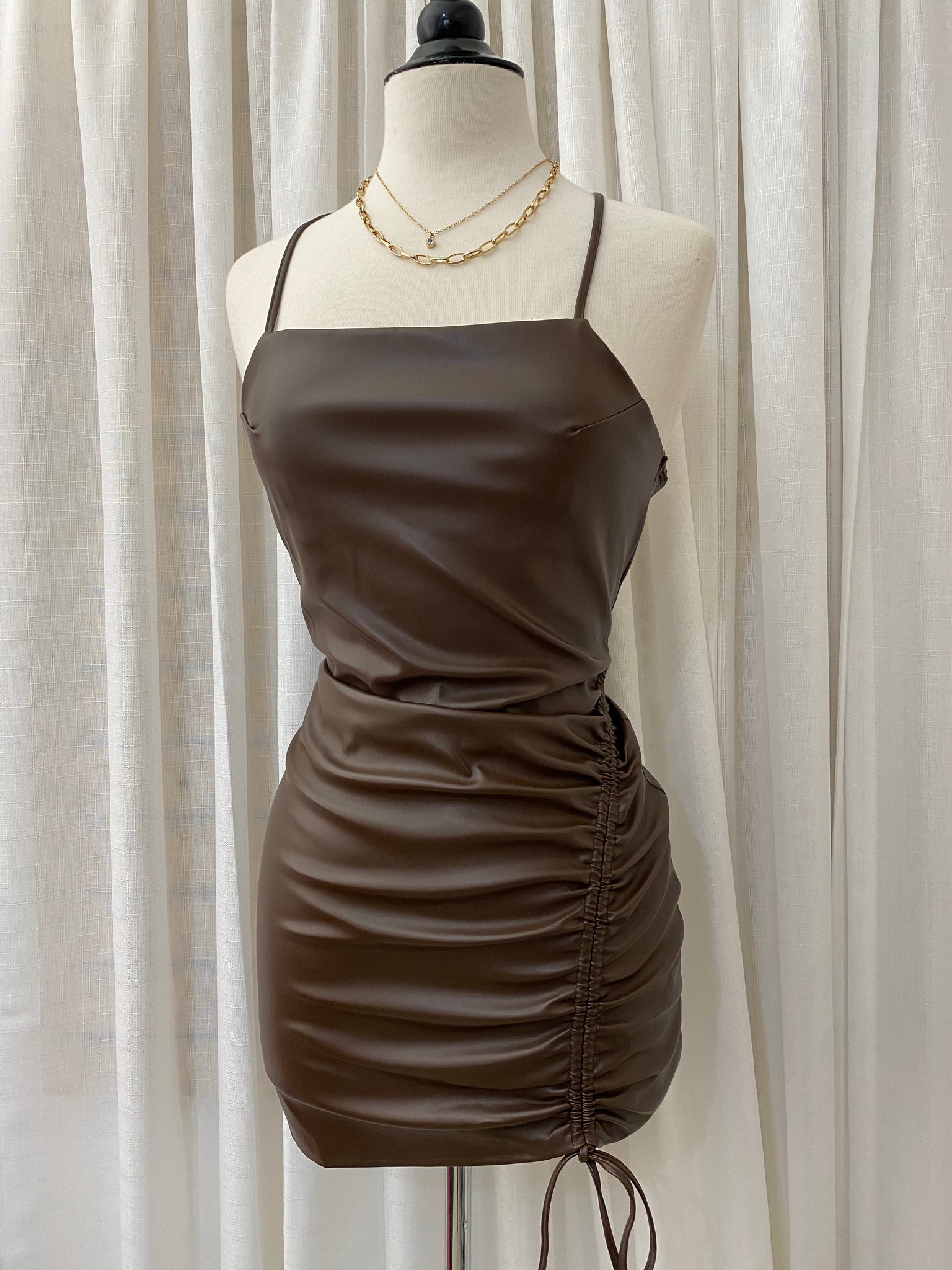 The “Fall Baddie” Faux Leather Dress