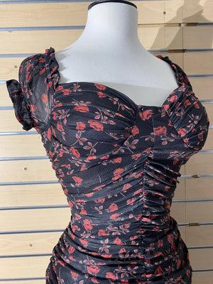The “Victoria” Ruched Floral Dress